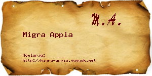 Migra Appia névjegykártya